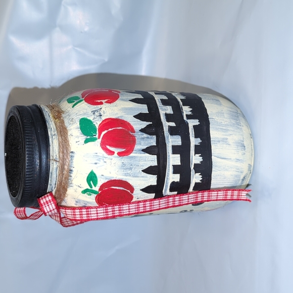 Fall buffalo plaid farmhouse apples Mason Jar decor Farm To Table all season - Picture 8 of 9